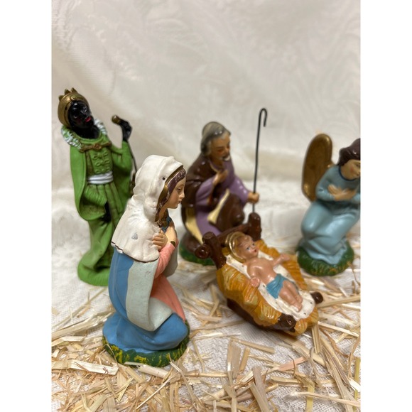 Vintage Nativity Set 5 Piece Figurine Christmas Religious Decoration Japan - Picture 2 of 6